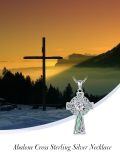 wholesale 925 Sterling Silver Celtic Knot Cross Pendant with Abalone Shell Inlay s for Women and Men-0-4