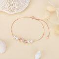 wholesale 10K Gold Infinity & Pearls Ankle Anklet with Moissanites and White Freshwater Cultured Pearls - Adjustable Length (7-8 inches)-0-15