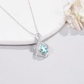 wholesale 925 Sterling Silver Orange Topaz Drop Pendant With Zirconia-0-1