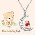 wholesale TOUPOP Bear Necklace Sterling Silver Moon Jewelry With I Love You To The Moon And Back Bear Gifts (3-bear With Honeypot-1) -0-1