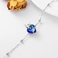 wholesale 925 Sterling Silver Austrian Crystal Fox Heart Charm Bracelet 925  for Women Girls-0-3
