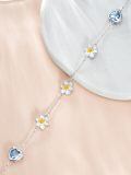 wholesale 925 Sterling Silver Daisy Heart Flower Crystal Stretchable Wrist Bracelet For Women And Girls-0-3