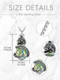 TOUPOP Sterling Silver Crystal Tree Of Life Cremation Urn Necklace For Ashes-0-3