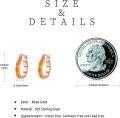 wholesale Rose Gold 925 Sterling Silver Orange Fire Opal Huggie Hoop Earrings for Women-0-5