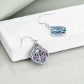 wholesale 925 Sterling Silver Abalone Shell Lotus Flower Tree of Life Drop Earrings for Women-0-4