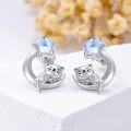 wholesale 925 Sterling Silver Cat Moon Star Stud Earrings Hypoallergenic  for Women-0-2