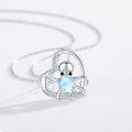 wholesale 925 Sterling Silver Blue Opal Heart Octopus Pendant Necklace Ocean Life s for Women Girls-0-4