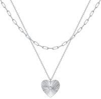 wholesale 925 Sterling Silver Heart Pendant Chain Necklace for Women Girls  45cm Length-Heart