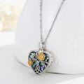 wholesale 925 Sterling Silver Sunflower and Bee Design Cremation Jewelry Keepsake Urn Necklace for Ashes with Funnel & Fill Tool - 4 Colors Available-0-3
