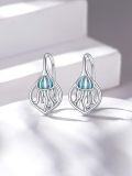 wholesale 925 Sterling Silver Turquoise Jellyfish Drop Earrings-0-1