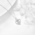 wholesale 925 Sterling Silver Heart Shape Pendant with Mother and Child Design - Perfect Gift for New Moms-0-1