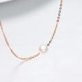 wholesale 14K Gold Chain with Freshwater Pearl Pendant (8mm) - Elegant Minimalist Design-0-3