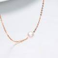 wholesale 14k White Gold Simple Freshwater Pearl Necklace-0-3