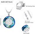 wholesale 925 Sterling Silver Round Blue Crystal Celtic Knot Trinity Pendant Necklace-0-3