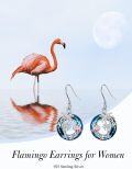 wholesale TOUPOP Flamingo Earrings 925 Sterling Silver Crystal Flamingo Gifts Palm Tree Flamingo Jewelry Birthday Valentines Day Gifts For Women Her -0-2