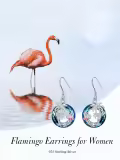 TOUPOP Sterling Silver Crystal Flamingo Earrings Palm Tree Jewelry Gifts-0-2
