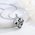 wholesale 925 Sterling Silver Heart with Butterfly and Black Stone Pendant Necklace-0-3