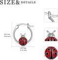 wholesale 925 Sterling Silver Ladybug Huggie Hoop Earrings for Women-0-3
