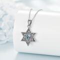 wholesale 925 Sterling Silver Abalone Shell Star of David Pendant Necklace for Men & Women-0-3