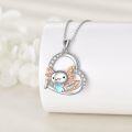 wholesale 925 Sterling Silver Heart Pendant Necklace with Adorable Axolotl Charm for Women and Teen Girls-0-4