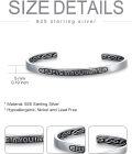 wholesale Sterling Silver Celtic Strength Mantra Cuff Bracelet Poiuy Inspirational Jewelry Gift-0-60