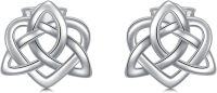 wholesale 925 Sterling Silver Celtic Knot Tree of Life Heart Stud Earrings - Irish  for Women-Celtic Style-10