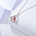 wholesale 925 Sterling Silver Cardinal Bird Heart Pendant Necklace - Angels Are Near s for Women and Moms-0-2