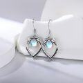 wholesale 925 Sterling Silver Heart-Shaped Blue Moonstone Bohemian Drop Earrings for Women-0-4