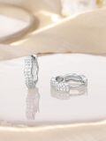 wholesale 925 Sterling Silver Wave Design Cubic Zirconia Huggie Hoop Earrings for Women Gift Ideas-0-3