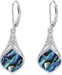 wholesale Sterling Silver Celtic Teardrop Drop Earrings Jewelry Gifts for Women-Abalone Shell