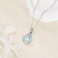 wholesale 925 Sterling Silver Teardrop Shape Opalite Stone Pendant Necklaces for Women Mothers Day Gifts-0-3