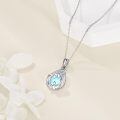 wholesale 925 Sterling Silver Teardrop Shape Opalite Stone Pendant Necklaces for Women Mothers Day Gifts-0-3