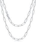 wholesale Sterling Silver Paperclip Chain Necklace 16 26 Italy Made Lobster Clasp-0-0