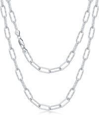 wholesale Sterling Silver Paperclip Chain Necklace 16 26 Italy Made Lobster Clasp-Style 3 16 Inch