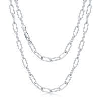 wholesale 925 Sterling Silver Double Layered Link Chain Necklace Wholesale With Clasp-Style 3 16 Inch