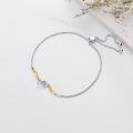 wholesale 14k Two Tone Gold Interlocking Heart Infinity Lab Grown Diamond Adjustable Bracelet-0-4