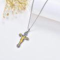 wholesale 925 Sterling Silver Gold Plated Jesus Christ Crucifix Pendant Necklaces for Men & Women - Christian Gifts (Gold)-0-3