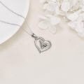 wholesale 925 Sterling Silver Heart Shaped Kitsune Fox Pendant Necklace with Rose Gold Accents and Cubic Zirconia Stones for Women Girls  43cm Chain Length-0-3