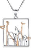 wholesale 925 Sterling Silver Giraffe Family Pendant Necklaces for Women Girls Mom Dad Kids s-0-0