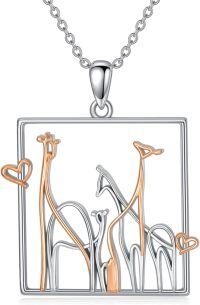 wholesale 925 Sterling Silver Giraffe Family Pendant Necklaces for Women Girls Mom Dad Kids s-04-giraffe