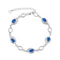 wholesale 925 Sterling Silver Birthstone Bracelets for Women Mom Grandma-Sapphire