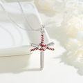 wholesale 925 Sterling Silver Baseball Bat and Ball Pendant Necklace for Women & Men-0-1