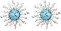 wholesale 925 Sterling Silver Turquoise Sun Stud Dangle Earrings for Women-0-0