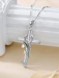 wholesale 925 Sterling Silver Red Cardinal Bird Cross Pendant Necklace For Women-0-3