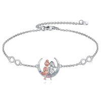 wholesale 925 Sterling Silver Bracelet Wholesale With Moon And Couple Charm-Moon Sister Bracelet