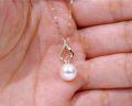 wholesale 14K Gold Pearl Wing Pendant Necklace 18 -0-4