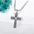wholesale 925 Sterling Silver Celtic Knot Cross Pendant Necklace for Men & Women-0-2