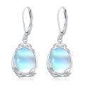 wholesale 925 Sterling Silver Pear Shape Blue Moonstone Earrings-0-0