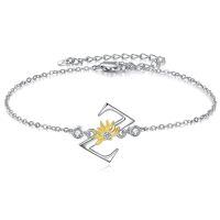 wholesale 925 Sterling Silver Dandelion Letter Initial B Charms Anklets Wholesale For Women-Initial Z