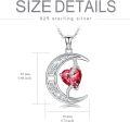 wholesale TOUPOP Ruby July Birthstone Necklace 925 Sterling Silver Moon And Star Pendant Necklace Celtic Moon Ruby Jewelry Anniversary Birthday Christmas Gifts For Women Wife Mom Her -0-5